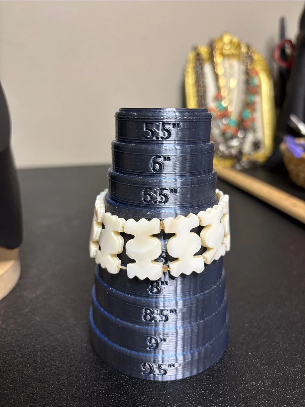 Vintage Carved Cream Mother-of-Pearl Link Bracelet - Elegant Women’s Jewelry